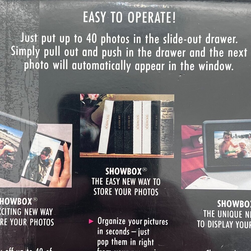 Burnes Showbox Photo Viewer For 3.5"x5" Photos Store & Share Vintage 1991 Sealed - Picture 8 of 12